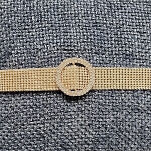 Elegant Gold Belt with Rhinestone Buckle